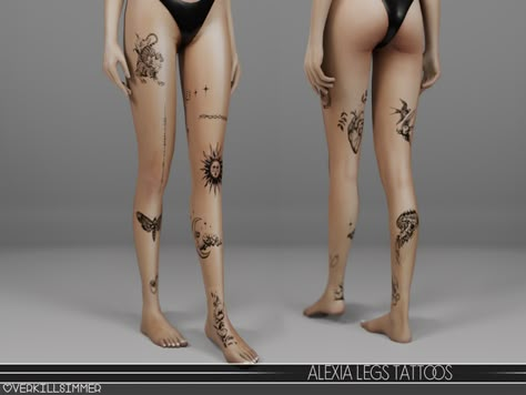 Sims Tattoos, Sims 4 Cc Tattoos, Legs Tattoos, Sims 4 Piercings, Sims 4 Tattoos, Sims 4 Skin, Cc Mods, The Sims 4 Skin, The Sims 4 Pc