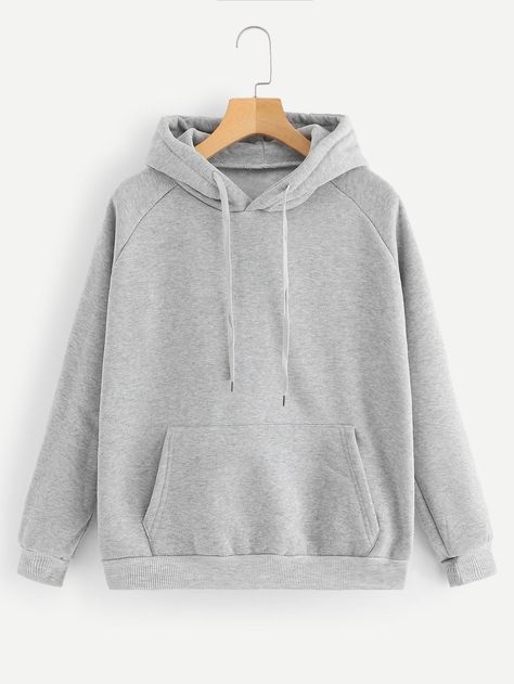 Loose Fitting Tops, Hooded Tops, Drawstring Hoodie, Grey Hoodie, Grey Sweatshirt, Women Pullover, Look Fashion, Hoodie Sweatshirt, Hooded Sweatshirt