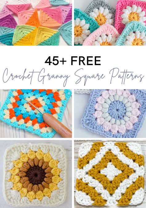 Granny Square Patterns, Granny Square Häkelanleitung, Motifs Granny Square, Granny Square Crochet Patterns Free, Beginner Crochet Projects, Crochet Granny Square, Haken Baby, Stitch Crochet, Crochet Square Patterns