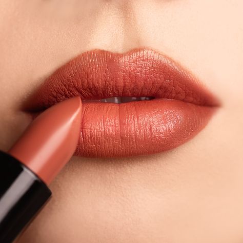 Description: Be unapologetically bold in our intensely-pigmented, long-wearing Dissent Matte Lip Collection colors . ✨Bittersweet✨, our only nude lip color in the DISSENT Collection. Bittersweet is a soft reddish tan. All lipsticks in the DISSENT collection are cruelty-free, gluten-free, paraben-free and vegan. All made with 🖤 in the U.S . 💕 How to Apply: After exfoliating your lips, add moisturizer, then use a lip liner to get the desired shape. Apply your matte lipstick and blot on a piece o Rust Lip Color, Colorful Red Hair, Dark Peach Lipstick, Rust Red Lipstick, Fall Wedding Lip Color, Peach Lipstick Makeup, Rust Lipstick, Terracotta Lipstick, Everyday Lip Color