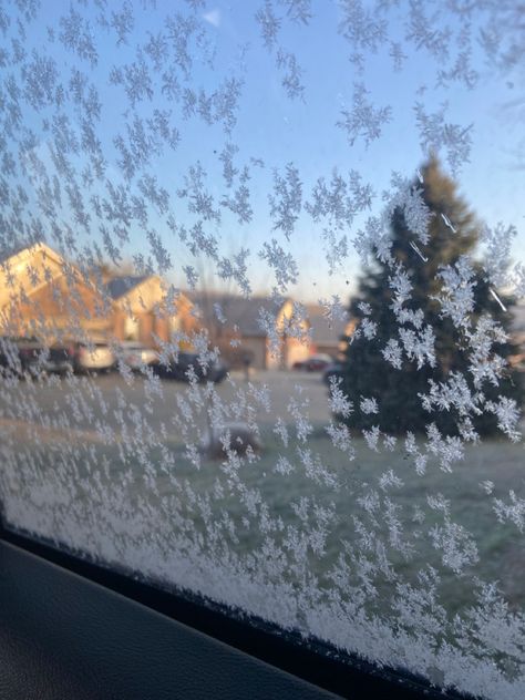 #icecrystals #ice #crystals #snow #cold #winter #weather #outside #aesthetic #pretty #trees #sunrise #window #snowflakes #cute #car Snowy Window Aesthetic, Window Snowflakes, Sunrise Window, Snowy Window, Outside Aesthetic, Window Aesthetic, Icy Weather, Pretty Trees, Aesthetic Pretty