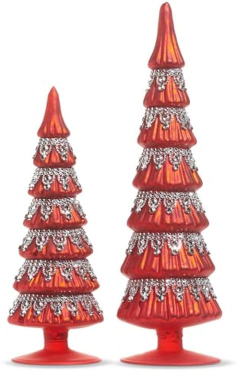 RAZ Imports Red Jeweled Trees, 14-inch Height, Glass and Plastic, Set of 2, Christmas, Home Décor : Amazon.co.uk: Home & Kitchen Jeweled Trees, Glass Christmas Trees, 2024 Wishlist, Raz Imports, Red And Green Christmas, Home Decor Brand, 2023 Wishlist, Red Jewel, Christmas Figurines