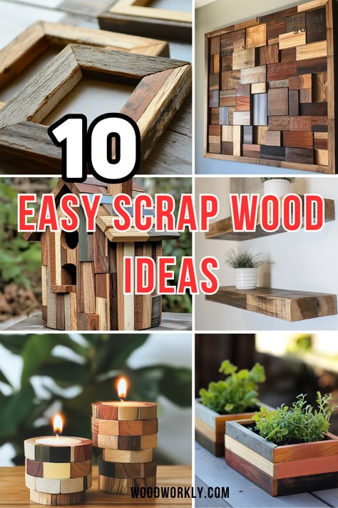 Discover innovative and practical ways to use scrap wood in your next project. From home decor to functional items, these ideas will help you turn leftover wood into beautiful creations. #ScrapWood #DIYProjects #WoodworkingIdeas Scrap Wood Trim Crafts, Wood Recicle Ideas, Wood Scrap Wall Art, Art With Wood Scraps, Easy Wood Projects That Sell Fast, Simple Scrap Wood Projects, Diy Timber Projects, Timber Craft Ideas, Woodwork To Sell