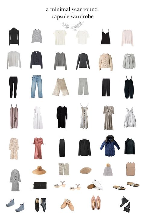 I’ve been obsessed with simplifying my wardrobe for over five years now and the capsule wardrobe side of my life has become a return feature on this blog. The mindful style category is so popular I even created an ebook so I could help anyone looking to create their own version. It feels like the Year Capsule Wardrobe Full, Full Capsule Wardrobe, Full Year Capsule Wardrobe, Sustainable Capsule Wardrobe, Capsule Wardrobe Tops, Minimalist Clothing Aesthetic, Modern Capsule Wardrobe, Year Round Capsule Wardrobe, Simplify Wardrobe