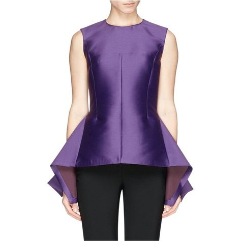 Stella Mccartney duchesse satin sleeveless peplum top (£500) ❤ liked on Polyvore featuring tops, purple, stella mccartney top, sleeveless tops, peplum tops, purple top and purple sleeveless top Purple Peplum Top, Fashion Clown, Peplum Dresses, Sleeveless Peplum Top, Peplum Tops, Sunday Dress, Sleeveless Tops, Purple Top, Top Sleeveless