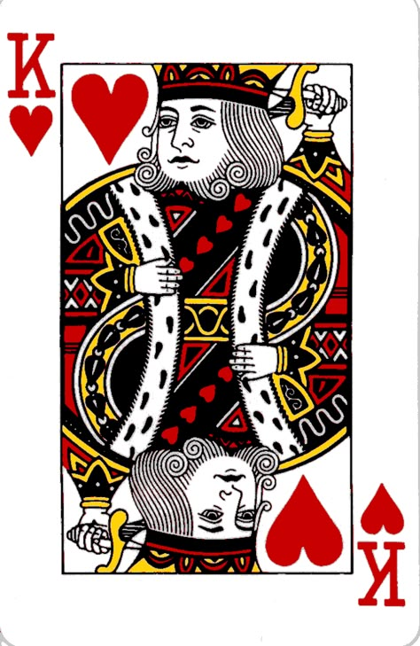 King Of Hearts Tattoo, King Of Hearts Card, Queen Of Hearts Card, King Card, Hearts Playing Cards, King Of Spades, Playing Cards Art, The Queen Of Hearts, Playing Cards Design