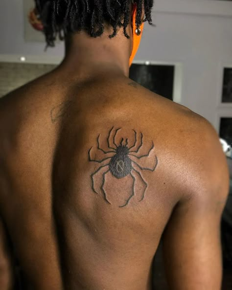 Sleeve Tattoo For Black Man, Lil Tattoos For Men, Tuff Tattoos For Men Arm, Mentattoo Ideas, Small Tattoos For Men Black, Henna Ideas For Men, Barbados Tattoo Ideas, Spiderman Spider Tattoo, Small Stomach Tattoos For Guys