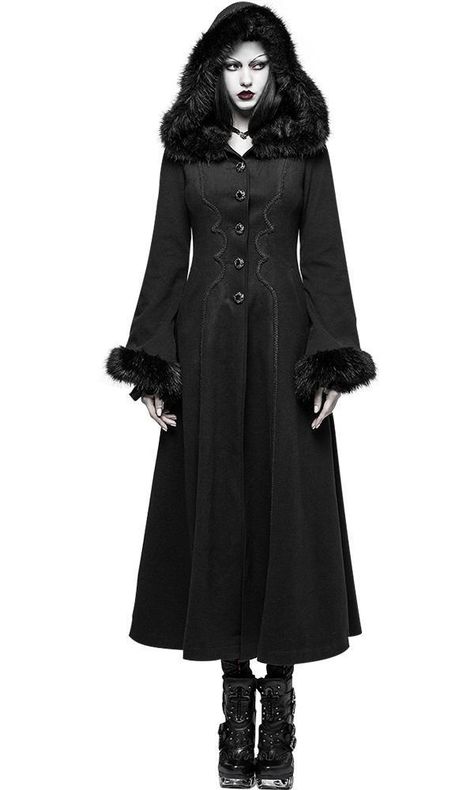 Queen Outfits Royal Medieval, Queen Outfits Royal, Womens Hooded Coat, Long Hooded Coat, Victorian Coat, Flower Coat, Gothic Mode, Drag Queen Outfits, Gothic Coat