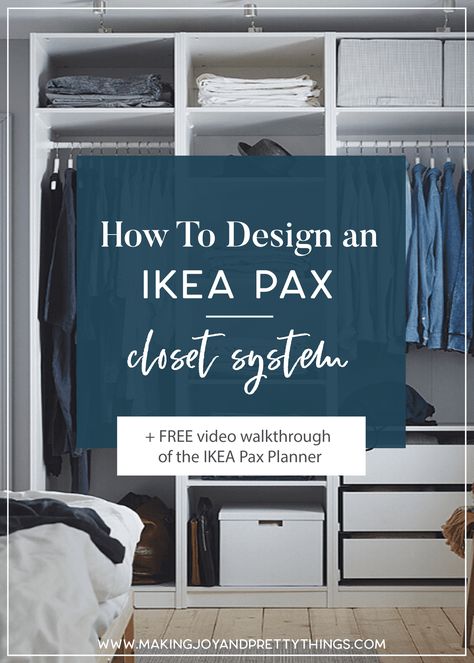 Learn how to design an IKEA Pax Closet System using the Pax Planner! Also includes a step-by-step video showing how to use IKEA Pax Closet planner. Ikea Closet Ideas, Pax Wardrobe Ideas, Closet Planner, Pax Closet System, Ikea Wardrobes, Ikea Closet System, Wardrobes Ideas, Ikea Closet Hack, Pax Planner