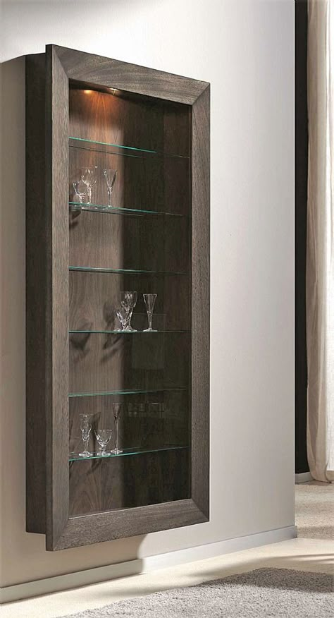 Shallow Hanging Wall Display Cabinet Display Kitchen Cabinet, Glass Cabinet Display, Kitchen Cabinet Diy, Trophy Cabinets, Wall Mounted Display Cabinets, Before And After Makeover, Display Cabinet Design, Wall Display Cabinet, Trophy Display