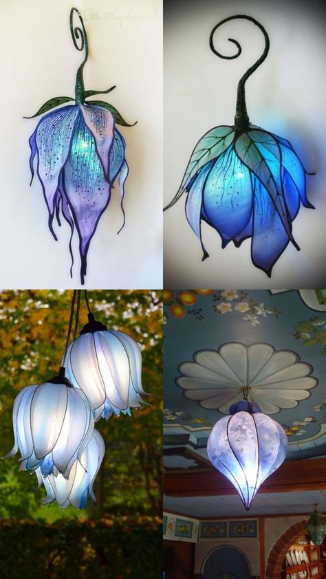 Lampshades Ideas, Flower Lamps, Fairy Lamps, Diy Moss, Plant Lamp, Diy Lamps, Creative Lamp Shades, Fantasy Rooms, Bring Nature Indoors