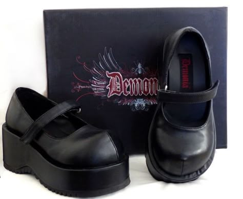 Mary Jane Black Shoes, Goth Shoes, Demonia Shoes, Corporate Goth, Kei Visual, Dr Shoes, Funky Shoes, Swag Shoes, Footwear Design Women