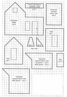 Gingerbread House Blueprint – Victorian House – Celebrating Christmas Gingerbread House Template Printable, Gingerbread House Patterns, Gingerbread House Recipe, Gingerbread House Template, House Template, Houses Ideas, Doll House Plans, Glitter Houses, Cardboard House