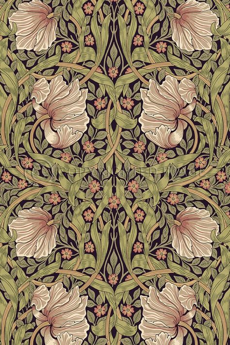 Spicher and Co. Morris and Co - Pimpernel - Aubergine William Morris Pimpernel, Farmhouse Wallpaper, Vintage Vinyl Flooring, William Morris Wallpaper, William Morris Patterns, Morris Wallpapers, Medieval Tapestry, William Morris Art, Floor Cloth