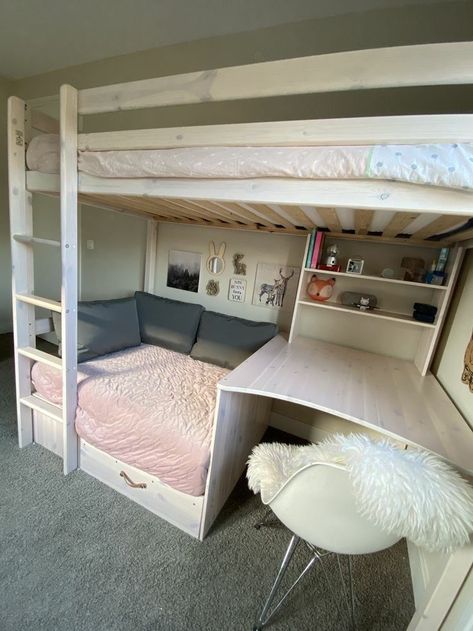 Lofted Bed Ideas, Small Bedroom Ideas Minimalist, Bed Ideas For Small Rooms, Bedroom Ideas Minimalist, Loft Bed Ideas For Small Rooms, Loft Beds For Kids, Loft Bed Ideas, Lofted Bed, Loft Beds For Small Rooms