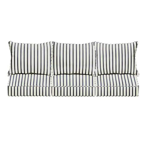 Mozaic Company Sunbrella 2-Piece Lido Indigo Patio Sofa Cushion in the Patio Furniture Cushions department at Lowes.com Outdoor Sofa Cushions, Deep Seated Sofa, Outdoor Lounge Chair Cushions, Lounge Chair Cushions, Outdoor Dining Chair Cushions, Chaise Lounge Cushions, Outdoor Loveseat, Outdoor Cushion Covers, Outdoor Seat Cushions