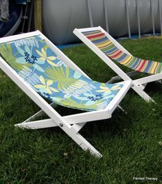 Lounge Chair Diy, Homemade Outdoor Furniture, Beach Chairs Diy, Upcycle Chair, Diy Furniture Chair, Cane Back Chairs, Folding Beach Chair, Beach Diy, Iconic Furniture