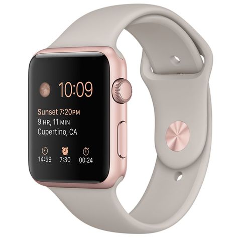 Rose Gold Aluminum Case Apple Watch Fashion, Rose Gold Apple Watch, Gold Apple Watch, Apple Watch Sport, New Apple Watch, Gold Watches, Gold Apple, Apple Watches, Sport Armband