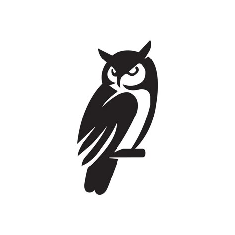 Owl Logo Design, Owl Symbol, Owl Outline, Page Logo, Simple Owl, Owl Graphic, Owl Vector, Owl Logo, Stencil Ideas