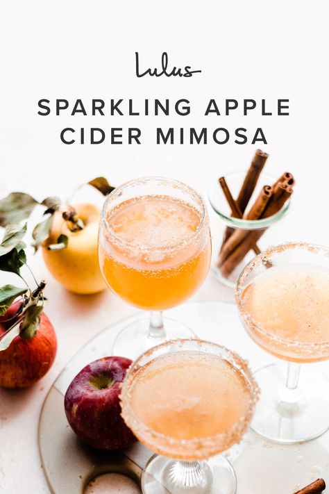 Holiday Apple Cider, Best Mimosa Recipe, Apple Cider Mimosa Recipe, Cider Mimosa, Cider Mimosas, Apple Cider Mimosa, Apple Cider Cocktail, Mimosa Recipe, Fall Cocktails Recipes