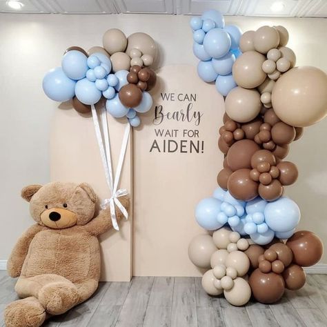 Teddy Bear Baby Shower Theme, Boys Birthday Party Decorations, Baby Shower Garland, Bear Baby Shower Theme, Boy Baby Shower Ideas, Teddy Bear Birthday, Baby Shower Theme Decorations, Teddy Bear Baby Shower, Boy Baby Shower Themes