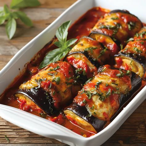 Eggplant Rollatini: A Delicious and Healthy Meal Option - Recipes Time Vegan Eggplant Rollatini, Eggplant And Mozzarella Recipes, Egg Plant Rollatini Baked Eggplant, Baked Eggplant With Mozzarella, Paleo Eggplant Lasagna, Eggplant Rollatini, Vegan Lasagna, Pork Chop Recipes Baked, Eggplant Dishes