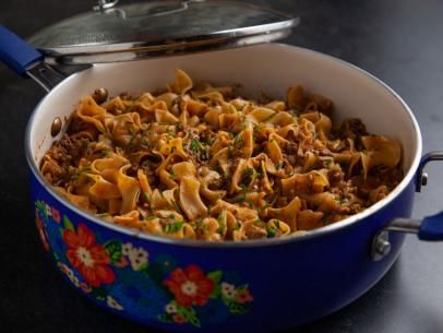 Beef Noodle Skillet Recipe | Ree Drummond | Food Network Beef Noodle Skillet, Ree Drummond Recipes, Dinner Beef, Recipe Beef, Noodle Recipe, Hamburger Helper, Pioneer Woman Recipes, Ree Drummond, Beef And Noodles