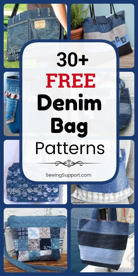 Diy Sac En Jean, Diy Jean Bag, Återvinna Jeans, Denim Bags From Jeans, Jean Projects, Blue Jean Purses, Pattern Jeans, Jean Ideas, Recycled Jeans Bag