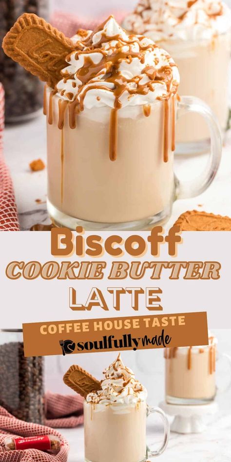 Biscoff Coffee Recipe, Coffee Flavored Alcoholic Drinks, Coffee Drink Special Ideas, Cookie Butter Hot Chocolate, Breville Coffee Recipes, Fall Espresso Drink Recipes, Creative Coffee Recipes, Quick Fall Lunch Ideas, Cookie Butter Creamer