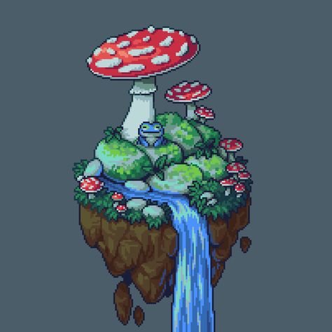 Mushroom Aesthetic, Rock Poster Art, Mushroom Wallpaper, Pixel Art Background, Pixel Art Tutorial, Anime Pixel Art, Pixel Art Design, Mushroom Art, Stitching Art