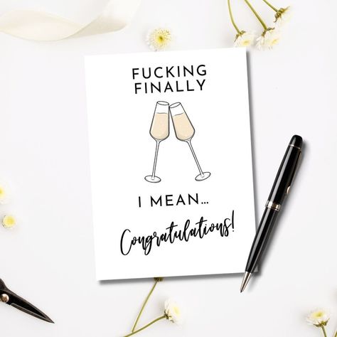 Engagement Card Ideas Diy, Funny Wedding Cards Congratulations, Funny Wedding Congratulations, Indian Styling, Engagement Congratulations Card, Wedding Card Funny, Wedding Card Congratulations, Funny Congratulations Cards, Engagement Greetings