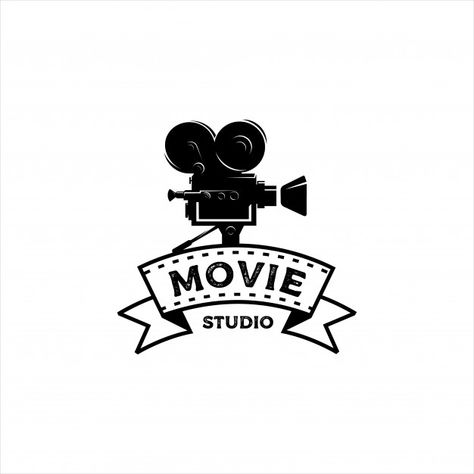 Movie maker studio vintage logo | Premium Vector Black And White Iphone Icons, White Iphone Icons, Maker Studio, Picsart Photo Editing, Film Logo, Movie Maker, Photo Album Layout, Album Layout, Camera Logo