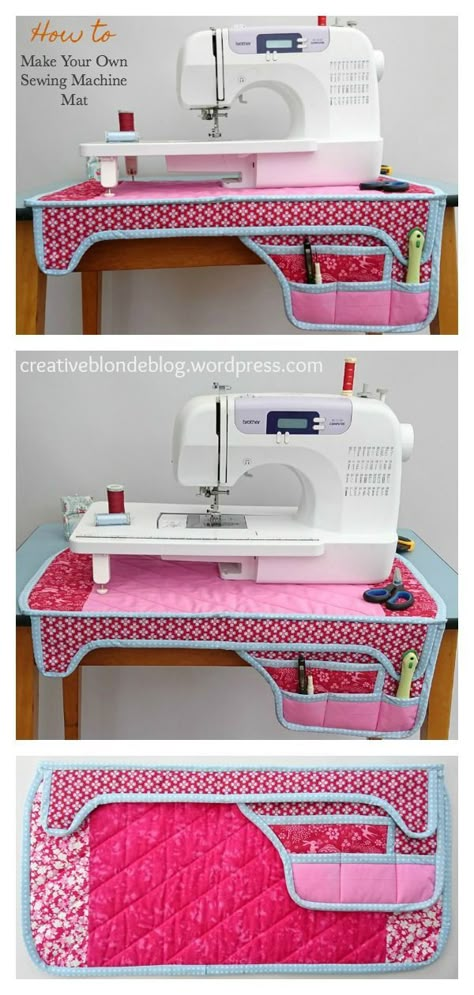 Syprosjekter For Nybegynnere, Sewing Machine Mat, Tutorial Sewing, Sewing Machine Projects, Sewing Machine Cover, Sewing Room Organization, Small Sewing, Sew Ins, Small Sewing Projects