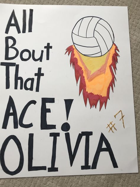 Volleyball Game Signs Student Section, Senior Signs Posters Volleyball, Setter Posters Volleyball, Volleyball Cheer Posters, Volleyball Poster Board Ideas, Volleyball Posters For Games Ideas, Volleyball Spirit Posters, Volleyball Sign Ideas, Poster Ideas For Sports