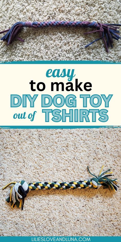 sewing toys easy Easy Sew Dog Toys, Diy Fabric Dog Toys, T Shirt Dog Toy Diy, Fleece Dog Toys Diy, Dog Toy Out Of Old Tshirt, Diy Old Tshirts, Diy Dog Gifts, Dog Treats Homemade Easy, Diy Pet Toys