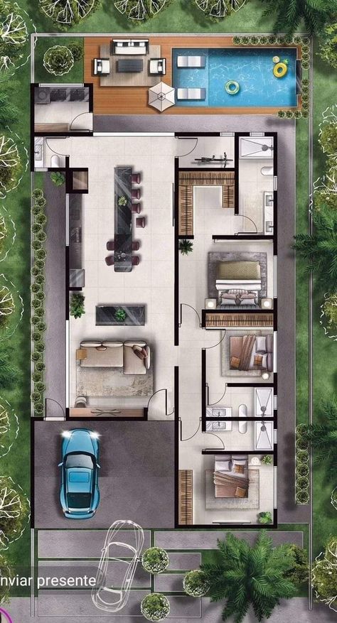 Village House Design Classic, Modern House Floor Plans, Pool House Plans, Yoga Burn, House Floor Design, Building Plans House, Building House Plans Designs, Architectural Design House Plans, Sims House Plans