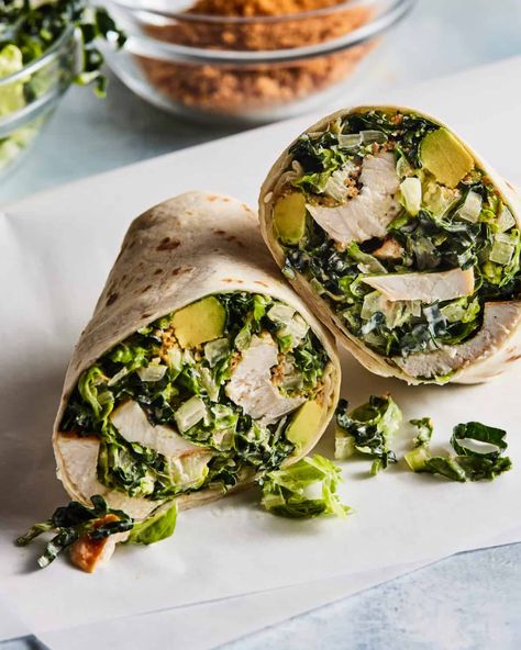 Halloumi Tacos, Caesar Wrap, Chicken Caesar Wrap, Meal Plan Week, Chicken Kale, Salad Wrap, Fried Halloumi, Whats Gaby Cooking, Wrap Recipe