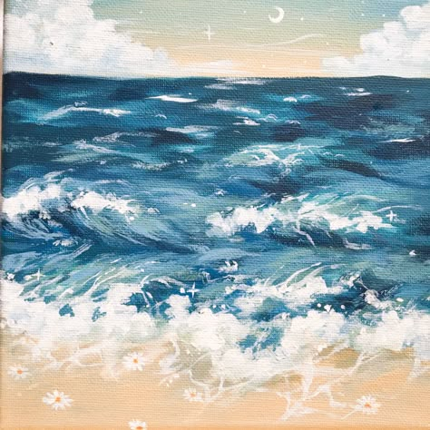 Waves Painting, Aesthetic Artwork, Painting Inspo, Art Aesthetic, Blue Aesthetic, Painting Ideas, The Ocean, Art Inspo, Art Ideas