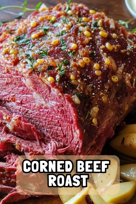 Ingredients: 1 (5 pound) corned beef brisket with spice packet 2 tablespoons olive oil 1 onion, quartered 4 carrots, peeled and chopped 3 cloves garlic, minced 1 cup beef broth 4 large potatoes, quartered 1/2 head of cabbage, chopped 1 tablespoon mustard (optional) #cornedbeef #easyrecipes #camilarecipes Oven Roasted Corned Beef And Cabbage, Corned Beef Roast, Classic Corned Beef And Cabbage Recipe, Oven Roasted Corned Beef, Cooking Corned Beef Brisket, What Is Corned Beef, Roasted Corned Beef, Best Corned Beef Recipe, Easy Corned Beef