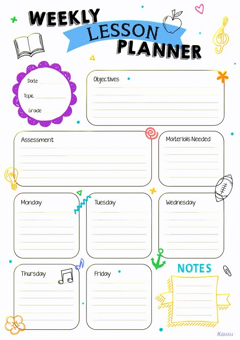 Weekly Report Preschool, Tk Lesson Plans, Preschool Planner Lesson Planning, Cute Lesson Plan Template, Weekly Teacher Planner Template, Lesson Planning Aesthetic, Kindergarten Lesson Plans Examples, Preschool Weekly Lesson Plan Template, Daycare Curriculum Lesson Plans Free Printables