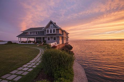 Private-Island-Shingle-Style-Home-Branford-Connecticut-Christies-Real-Estate Beach House Interior Colors, Branford Connecticut, Entertaining House, Vacation Cottage, Amazing Homes, Travel House, Benjamin Moore Colors, Simply White, Southern Home