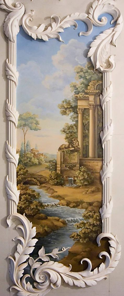 Mural Wall Art Bedrooms, 3d Plaster Wall Art, Artistic Wall Painting, 3d Wall Art Sculpture, Painting On Canvas For Beginners, Canvas Painting For Beginners, Drywall Art, Baroque Decor, Canvas For Beginners