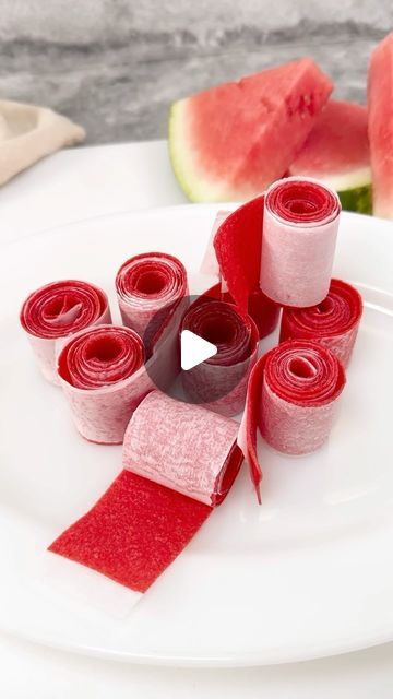 Genevieve LaMonaca on Instagram: "Watermelon Fruit Roll Ups 🍉 Folllow @chefgenevieve for more fun summer recipes. Comment “watermelon” to have this recipe sent straight to your DM 🥰 #watermelon #fruitrollups #fruitleather #summerrecipes #poolsidesnacks" Dessert With Watermelon, Fruits Roll Up, Watermelon Roll Ups, Watermelon Fruit Roll Up, How To Make Fruit Roll Ups, Watermelon Fruit Roll Up Recipe, Recipes Using Watermelon, Fruit Baked Goods, Healthy Snacks For Camping