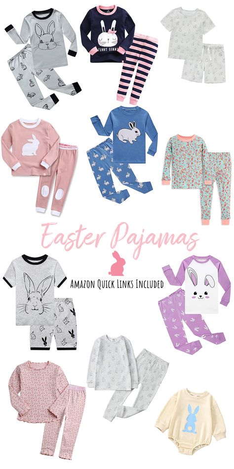 It’s Easter time, and that means it’s time for all the family to pull out the pastel colors and officially welcome in the spring season in style! Get your kids dressed from head to toe with these festive and cozy Easter Pajamas found on Amazon. With fun graphics and irresistibly soft fabric, your little ones will look so adorable all day long! Womens Bunny Pajamas, Free Toddler Pajama Pattern, Pdf Pattern Child Pajamas, Easter Pajamas, Easter Time, Spring Season, Kids Pajamas, Pastel Colors, Kids Dress