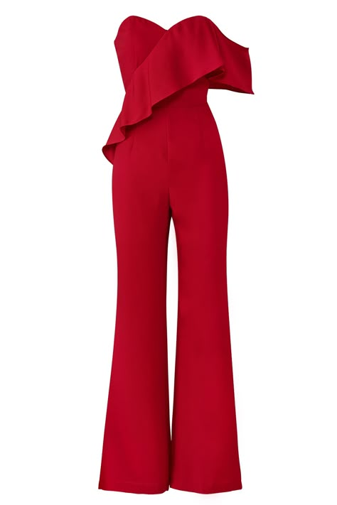 Adelyn Rae Red Sweetheart Jumpsuit Red Jumpsuit Outfit Classy, Red Jumpsuit Outfit, Red Jumpsuits Outfit, Fancy Jumpsuit, Soiree Dress, Fashion Drawing Dresses, Designer Jumpsuits, Jumpsuit Elegant, Jumpsuit Outfit