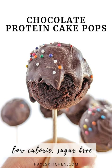 Protein Cake Balls, Protein Chocolate Cake, Protein Powder Cake, Protein Cake Pops, Healthy Cake Pops, Chocolate Cake Pops Recipe, Low Calorie Cake, Chocolate Cake Frosting, Healthy Chocolate Cake