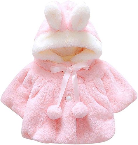 CHIC-CHIC Newborn Infant Baby Girl Faux Fur Warm Winter Hooded Cape Cloak Hoodie Coat (0-6 months, Pink): Amazon.co.uk: Clothing Cloak Jacket, Bow Coat, Girls Flannel, Baby Mode, Girls Fur, Plush Coat, Hooded Winter Coat, Fleece Jackets