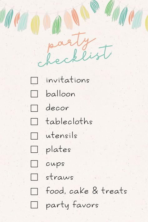 Planning A Birthday Party Checklist Outdoor 21st Birthday Party Ideas, Birthday Party Supplies Checklist, Sleepover Checklist, Birthday Plan Ideas, Party Supplies Checklist, Birthday Party Planning Checklist, 50th Birthday Party Games, Pool Party Supplies, Birthday Party Checklist