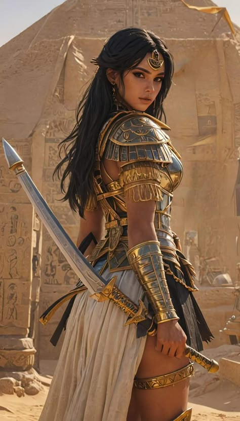 Greek Armour Women, Egyptian Women Outfit, Ancient Egypt Warrior, Female Greek Warrior, Greek Warrior Costume, Egypt Warrior, Warrior Woman Aesthetic, Indian Warrior Princess, Egyptian Clothing Women