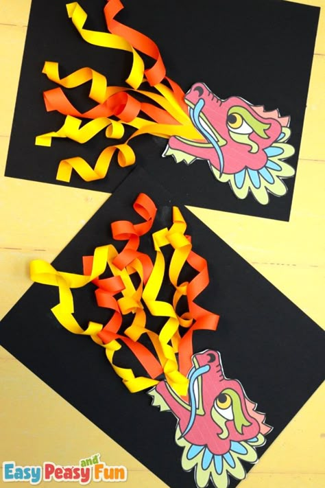 Fire Breathing Chinese Dragon Craft - Easy Peasy and Fun China Preschool Theme, Year Of The Dragon Activities, Fire Breathing Dragon Craft, Chinese New Year Art And Craft Preschool, Chinese Dragon Art For Kids, Dragon Art And Craft, Easy Dragon Crafts For Kids, China Crafts For Preschool, Asian Crafts For Kids